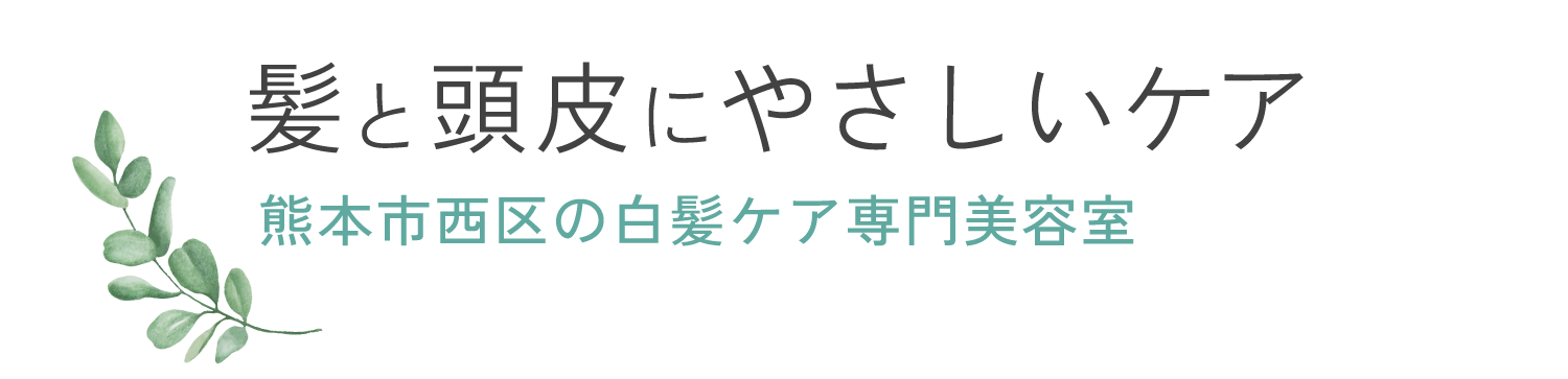 熊本市西区で、頭皮への刺激を抑えたノンジアミンなどの薬剤を使用した白髪染め・髪質ケアに特化した美容室