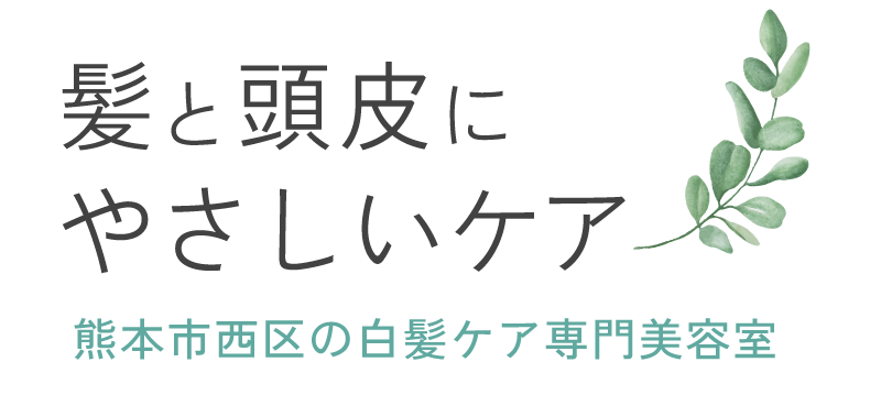 熊本市西区で、頭皮への刺激を抑えたノンジアミンなどの薬剤を使用した白髪染め・髪質ケアに特化した美容室